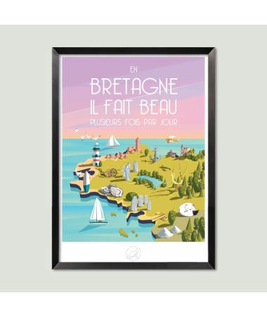Affiche Bretagne - vintage decoration 