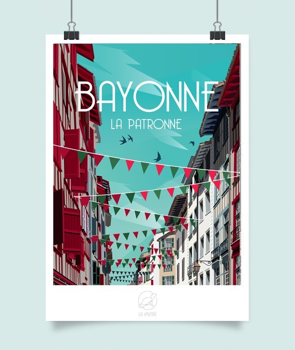 Affiche Bayonne - vintage decoration 
