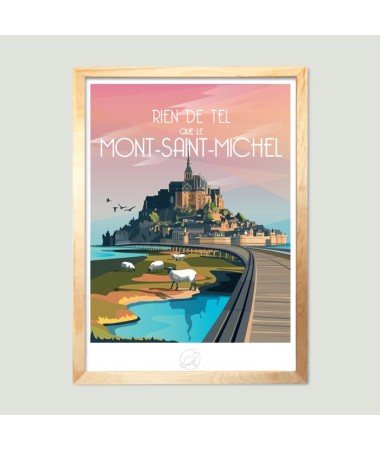 Affiche Mont Saint Michel - vintage decoration 
