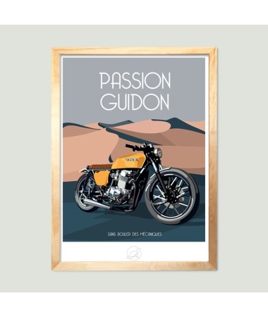 Affiche Passion Guidon - Honda 750 Four - vintage decoration 