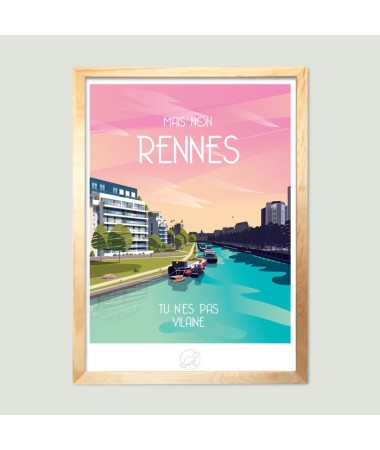 Affiche Rennes vintage