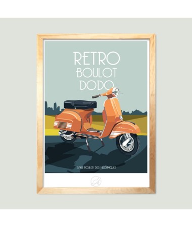Affiche Rétro Boulot Dodo - Vespa - vintage decoration 
