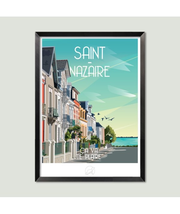 Affiche Inspirante Vintage Chez Toi - La Loutre Format 42 x 59,4 cm - A2