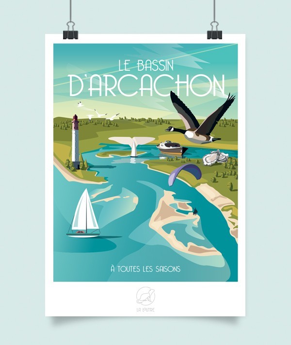 Affiche Bassin d'Arcachon - vintage decoration 
