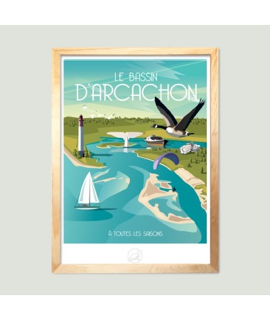 Affiche Bassin d'Arcachon - vintage decoration 