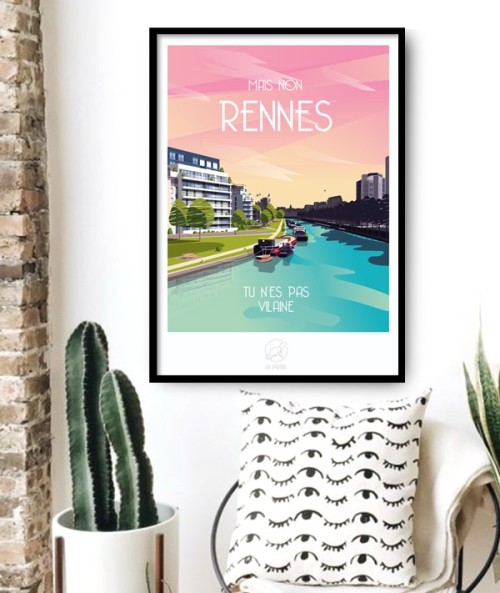 Affiche Rennes - vintage decoration 