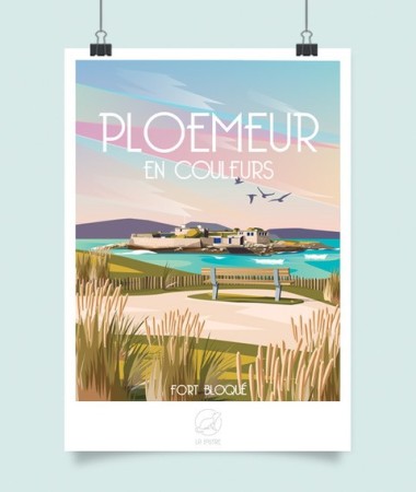 Affiche Ploemeur Fort Bloqué - vintage decoration 