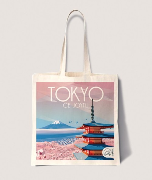 Tote Bag Tokyo - vintage decoration 