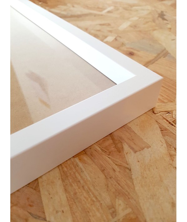 Cadre en bois blanc large vintage A3 - Qualité Premium