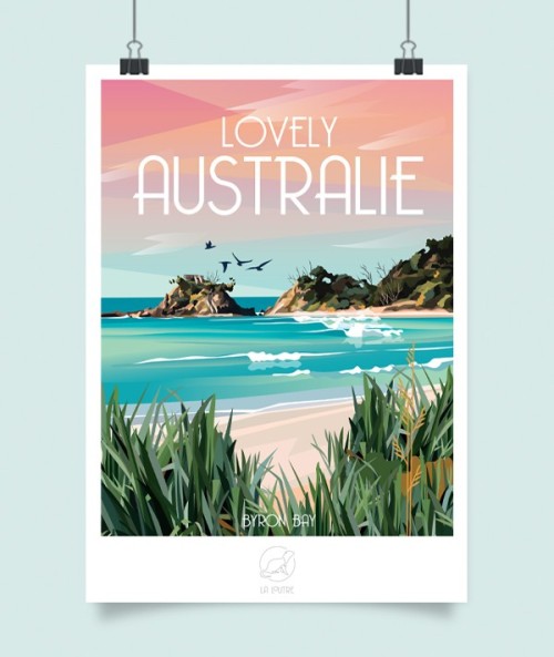 Affiche Australie - Byron Bay - vintage decoration 