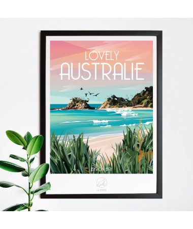 Affiche Australie - Byron Bay - vintage decoration 