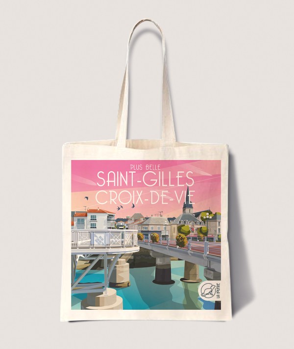 Tote Bag St Gilles Croix de Vie - vintage decoration 