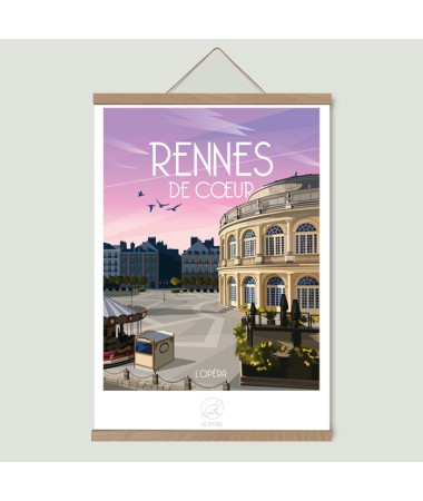 Affiche Rennes - L'Opéra vintage