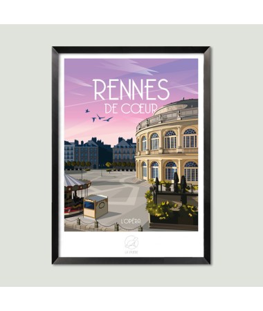 Affiche Rennes - L'Opéra - vintage decoration 