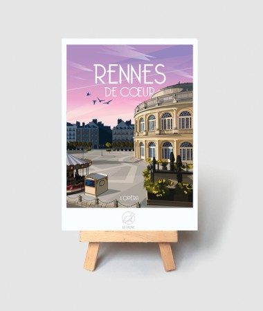 Carte Rennes - L'Opéra - vintage decoration 