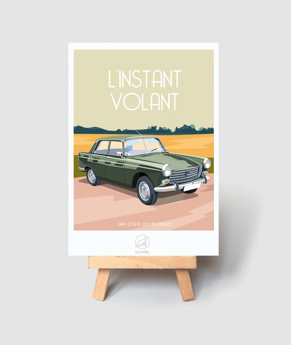 Carte Peugeot 404 - vintage decoration 