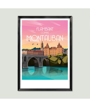 Affiche Montauban - vintage decoration 