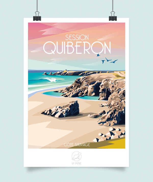 Affiche Quiberon - Côte Sauvage vintage