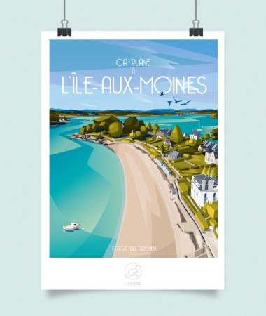 Affiche Île aux Moines - vintage decoration 