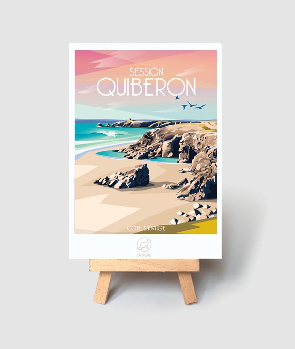 Carte Quiberon Côte Sauvage - vintage decoration 