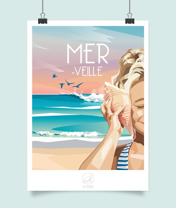 Affiche Mer-Veille - vintage decoration 