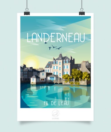 Affiche Landerneau - vintage decoration 