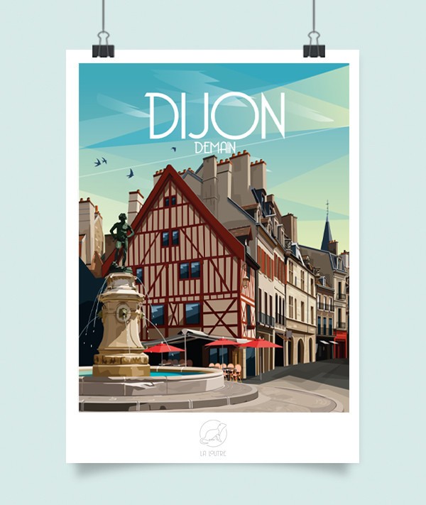 Affiche Dijon - vintage decoration 