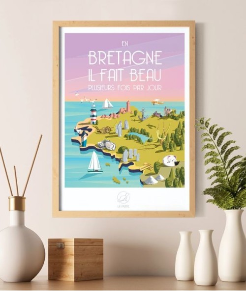 Affiche Bretagne - vintage decoration 