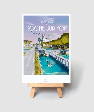 Carte La Roche sur Yon - vintage decoration 