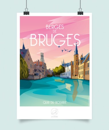 Affiche Bruges - vintage decoration 