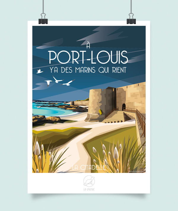 Affiche Port Leucate Ponton, Travel Poster, Art mural