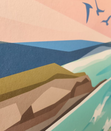 wall murals seagulls beach