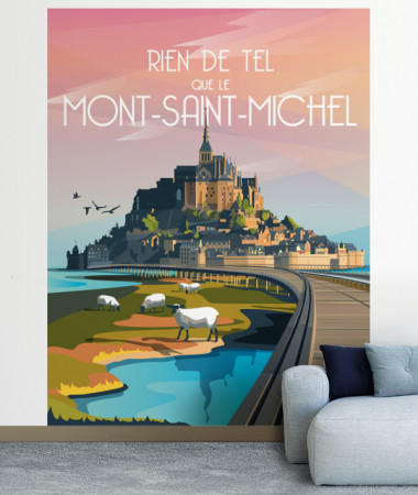 papier peint Mont Saint Michel
