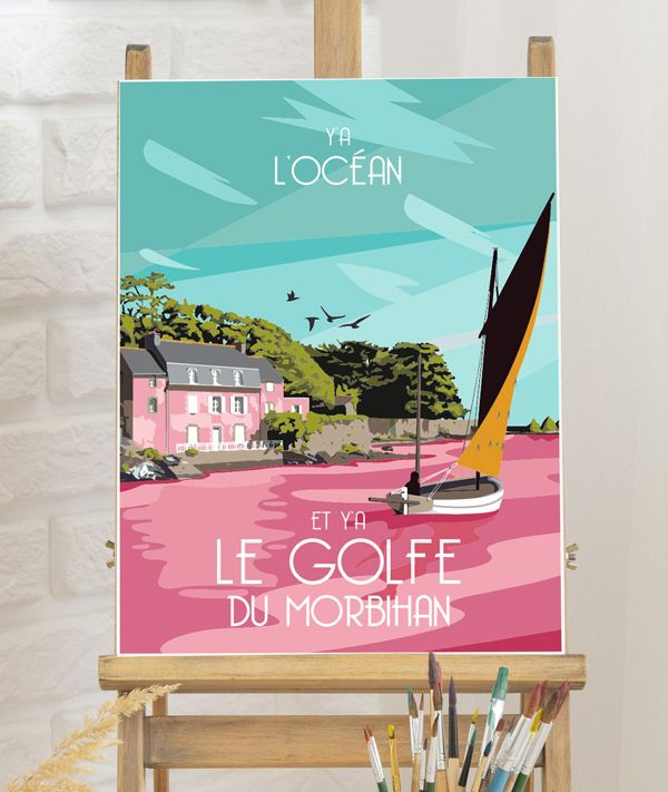 Kit Peinture par numéros paysage du Golfe du Morbihan - 32 couleurs
