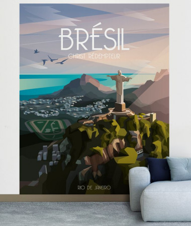 papier peint Christ Rio de Janeiro bresil