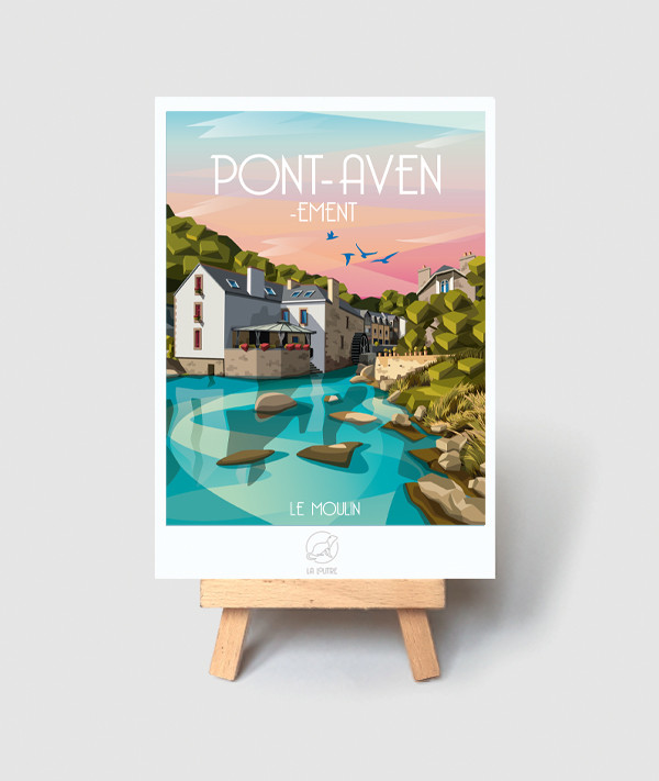 carte postale pont aven