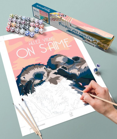 peinture par numéro loutres