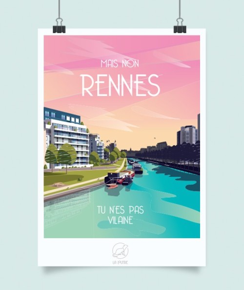 Affiche Rennes - vintage decoration 