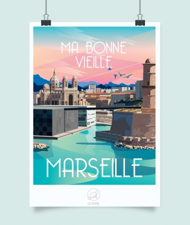 Affiche Marseille vintage
