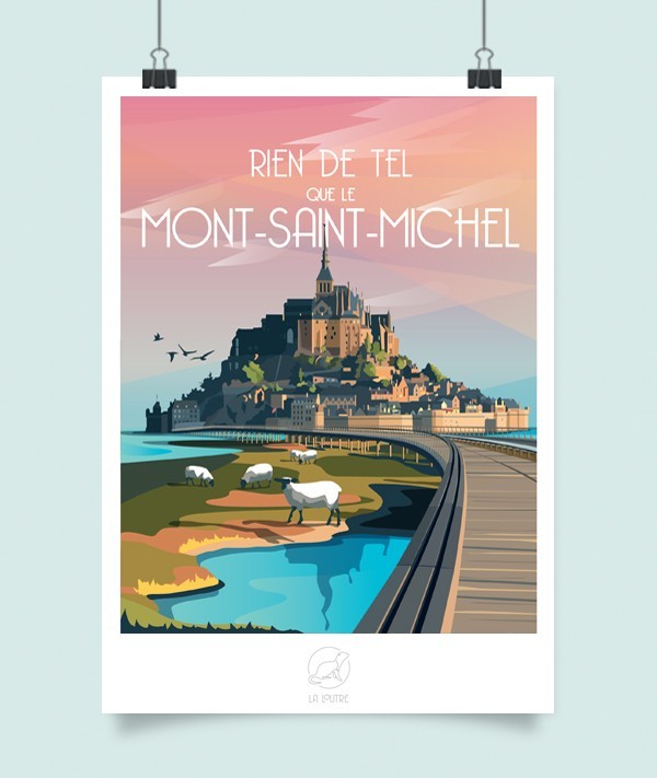 Affiche Mont Saint Michel - vintage decoration 