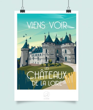 Affiche Chateaux de la Loire - vintage decoration 