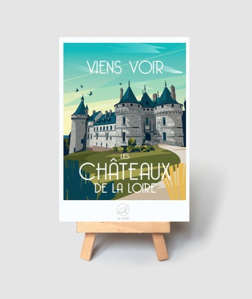 Carte Chateaux de la Loire - vintage decoration 