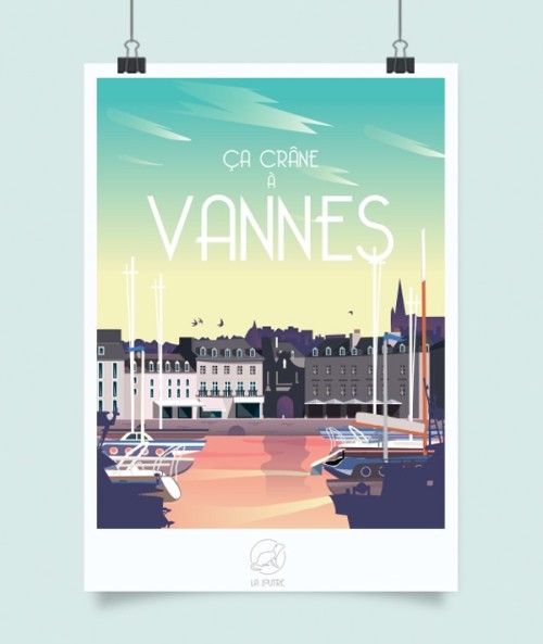 Affiche Ville Vintage Clermont Ferrand - La Loutre Format 42 x 59