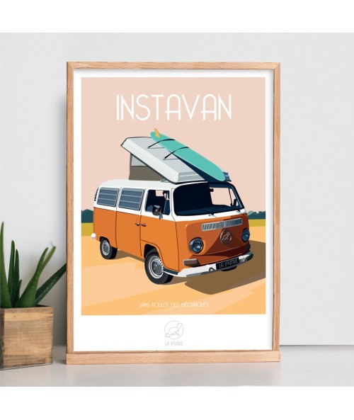 Affiche Instavan - Combi VW - vintage decoration 