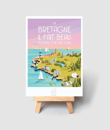 Carte Bretagne - vintage decoration 