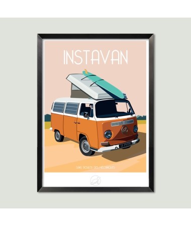 Affiche Instavan - Combi VW - vintage decoration 